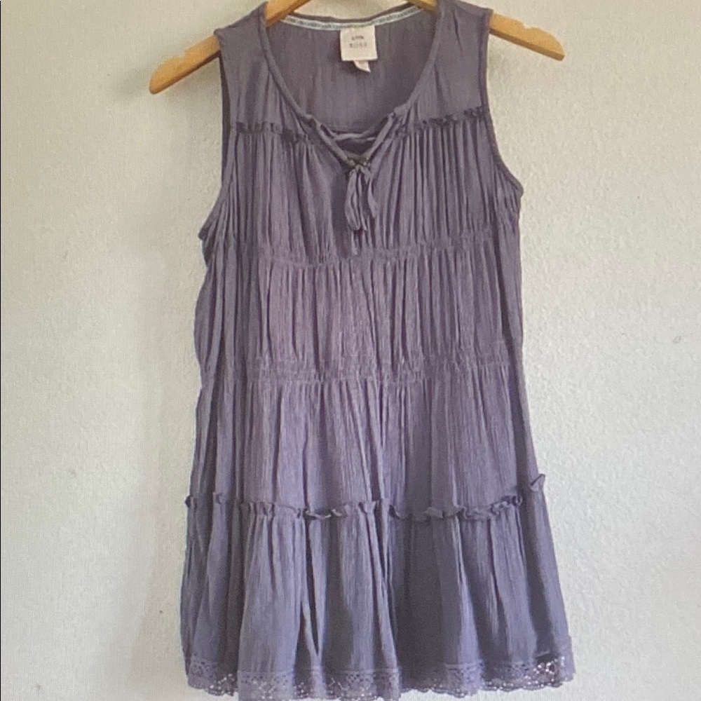 Knox Rose Sleeveless Tiered Tie-Front Tunic - Purple